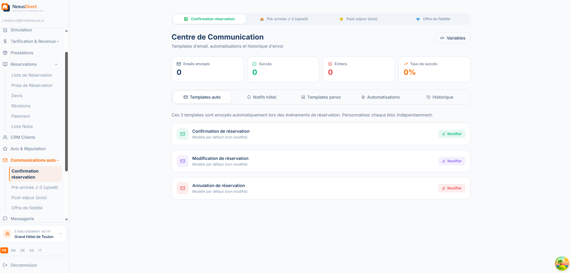 Communications Auto. — NexusDirect Back Office Manager